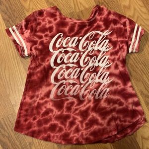 Coca-Cola Red & White Tie Dye Shirt - M